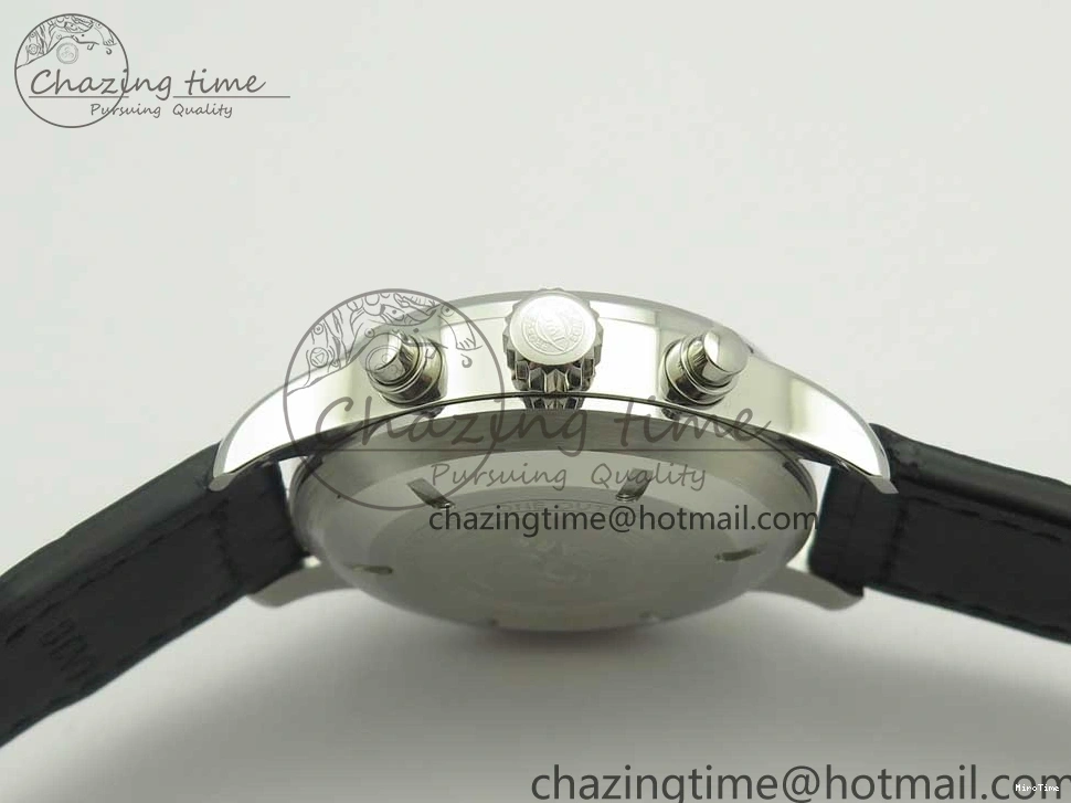 MIROTIME 0213 Pilot Chrono 377725 SS ZF 1:1 Best Edition White Dial on Black Leather Strap A Soft 7183